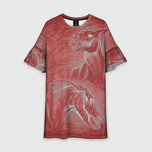 Детское платье Черепа лошадей - эскиз / 3D-принт – фото 1