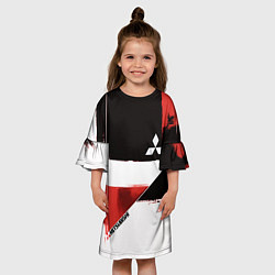 Платье клеш для девочки Митсубиси логотип, цвет: 3D-принт — фото 2