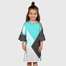 Платье клеш для девочки Color black blue, цвет: 3D-принт — фото 2