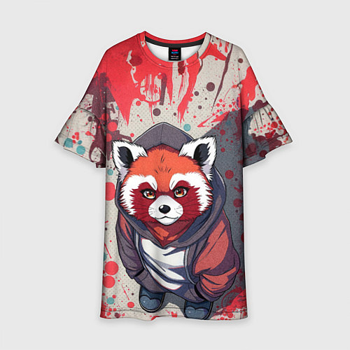 Детское платье Красная панда в капюшоне / 3D-принт – фото 1