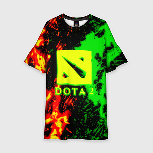 Детское платье Dota 2 кислотные краски / 3D-принт – фото 1