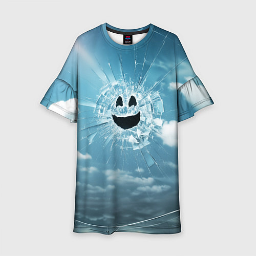 Детское платье Смайл Черное зеркало / 3D-принт – фото 1