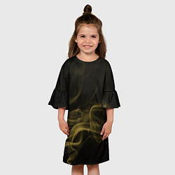 Платье клеш для девочки Color smoke yellow, цвет: 3D-принт — фото 2