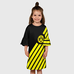 Платье клеш для девочки Borussia geometry yellow, цвет: 3D-принт — фото 2
