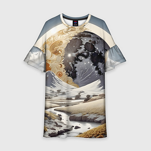 Детское платье Река и планеты / 3D-принт – фото 1