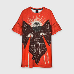 Платье клеш для девочки Магический кот, цвет: 3D-принт