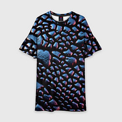 Платье клеш для девочки Макро кожа змеи, цвет: 3D-принт