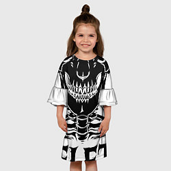 Платье клеш для девочки Skeleton череп, цвет: 3D-принт — фото 2