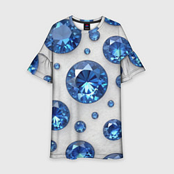 Платье клеш для девочки Россыпь сапфиров, цвет: 3D-принт