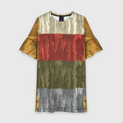 Платье клеш для девочки Цветной узор абстрактная графика, цвет: 3D-принт