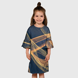 Платье клеш для девочки Световые волны, цвет: 3D-принт — фото 2