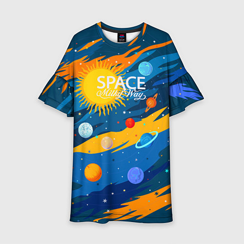Детское платье Млечный путь -наш дом / 3D-принт – фото 1