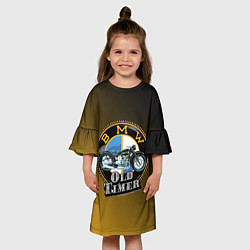 Платье клеш для девочки Ретро мотоцикл BMW, цвет: 3D-принт — фото 2