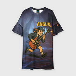 Платье клеш для девочки Ангус Янг ACDC, цвет: 3D-принт