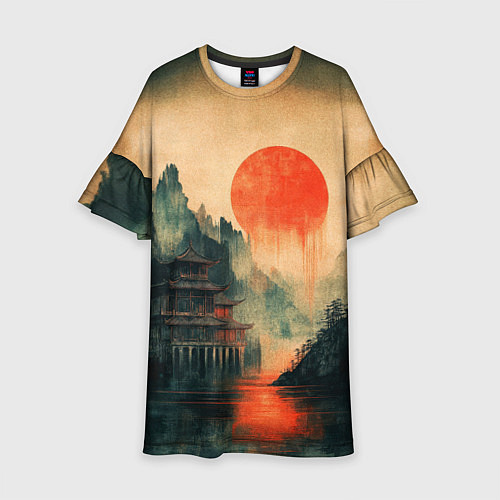 Детское платье Старый Японский монастырь / 3D-принт – фото 1