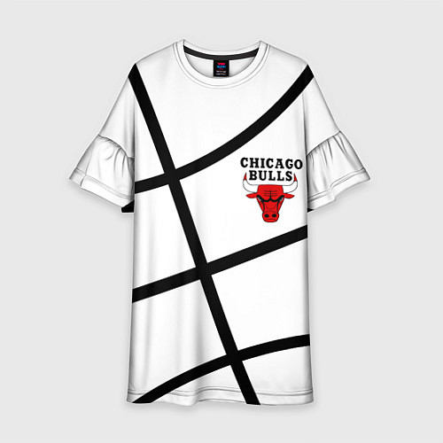 Детское платье Чикаго Буллз на белом фоне / 3D-принт – фото 1