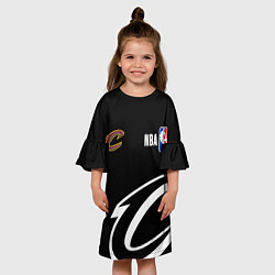 Платье клеш для девочки Cleveland Cavaliers basketball, цвет: 3D-принт — фото 2