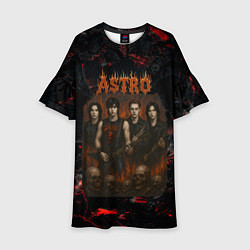 Платье клеш для девочки Astro в стиле хэви-метал, цвет: 3D-принт
