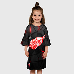 Платье клеш для девочки Детройт Ред Уингз - плиты с подсветкой, цвет: 3D-принт — фото 2