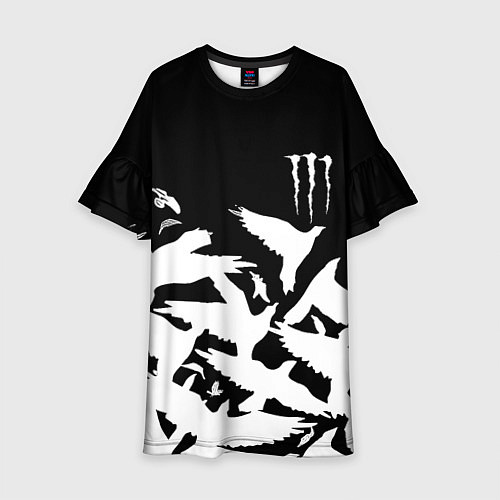 Детское платье Monster energy crow / 3D-принт – фото 1