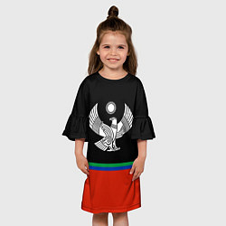 Платье клеш для девочки Дагестан цвета, цвет: 3D-принт — фото 2