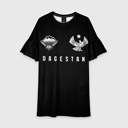 Платье клеш для девочки Символика Дагестана, цвет: 3D-принт