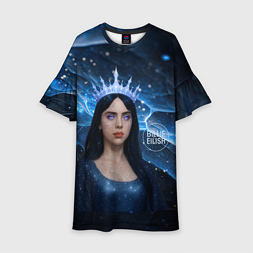 Детское платье Билли Айлиш в стиле снежной королевы / 3D-принт – фото 1