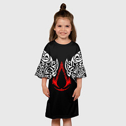 Платье клеш для девочки Силуэт ворона - Aссасинс Крид, цвет: 3D-принт — фото 2