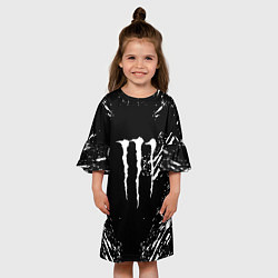 Платье клеш для девочки Monster energy white splash, цвет: 3D-принт — фото 2