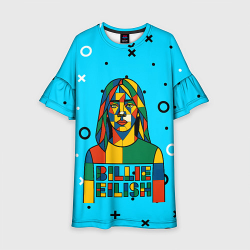 Детское платье Билли Айлиш из разноцветной мозаики / 3D-принт – фото 1