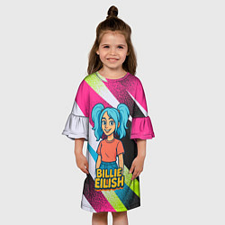 Платье клеш для девочки Билли Айлиш в стиле мультфильма, цвет: 3D-принт — фото 2