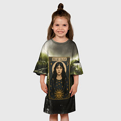Платье клеш для девочки Карта с Билли Айлиш, цвет: 3D-принт — фото 2