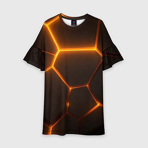 Детское платье Оранжевое свечение текстура / 3D-принт – фото 1