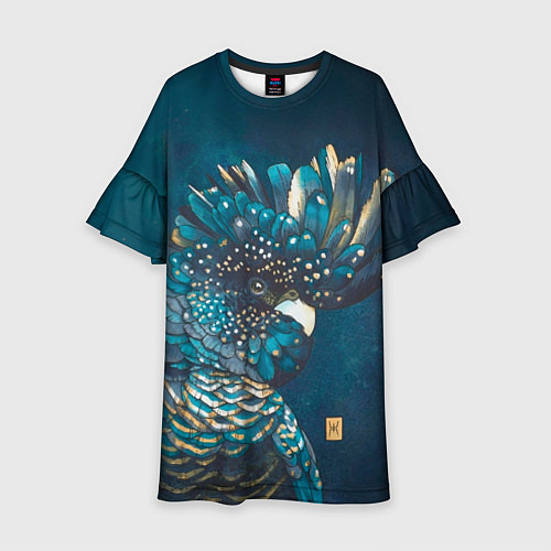 Детское платье Попугай акварельный - big picture / 3D-принт – фото 1