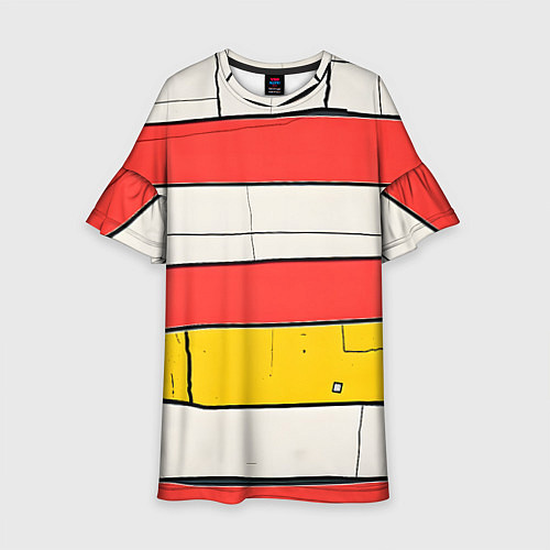 Детское платье Красные полоски / 3D-принт – фото 1