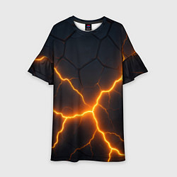 Платье клеш для девочки Молнии и черные плиты, цвет: 3D-принт