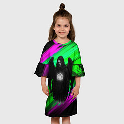 Платье клеш для девочки Bones падший ангел, цвет: 3D-принт — фото 2