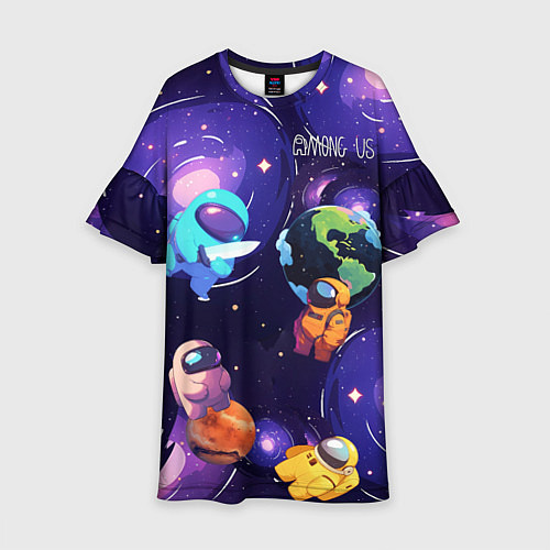 Детское платье Among Us космос / 3D-принт – фото 1