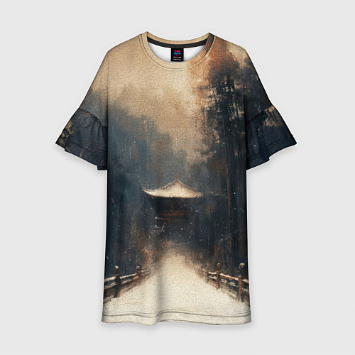 Детское платье Дорога к Японскому храму / 3D-принт – фото 1