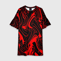 Детское платье Чёрный с красным искажённая абстракция