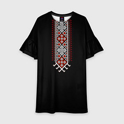 Платье клеш для девочки Славянские традиции и символы, цвет: 3D-принт