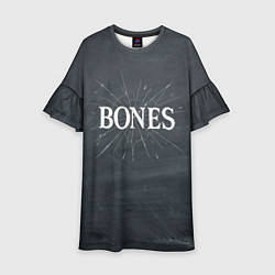 Платье клеш для девочки Bones разбитое стекло, цвет: 3D-принт