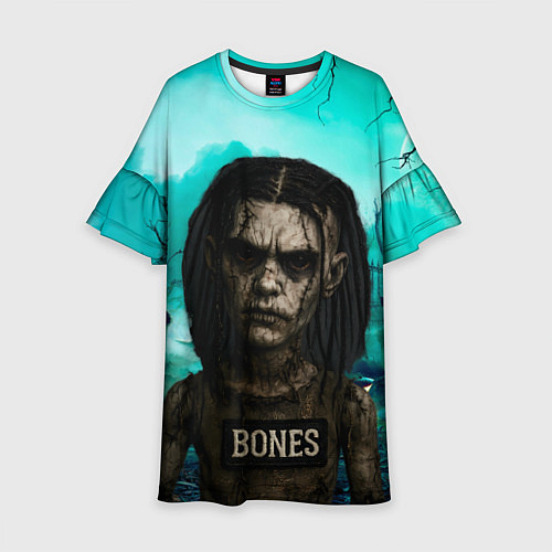 Детское платье Bones в стиле хоррор куклы / 3D-принт – фото 1