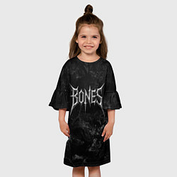 Платье клеш для девочки Bones лого из металла, цвет: 3D-принт — фото 2