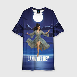 Платье клеш для девочки Lana Del Rey танцует под луной, цвет: 3D-принт