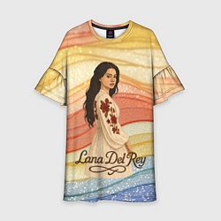 Платье клеш для девочки Lana Del Rey в платье с цветами, цвет: 3D-принт