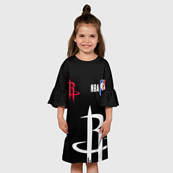 Платье клеш для девочки Хьюстон Рокетс - НБА команда, цвет: 3D-принт — фото 2