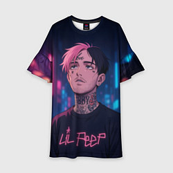 Детское платье LiL Peep - Неоновый аниме арт