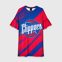 Детское платье Клипперс - красно синие