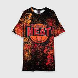 Платье клеш для девочки Майами Хит - цветовой хаос, цвет: 3D-принт